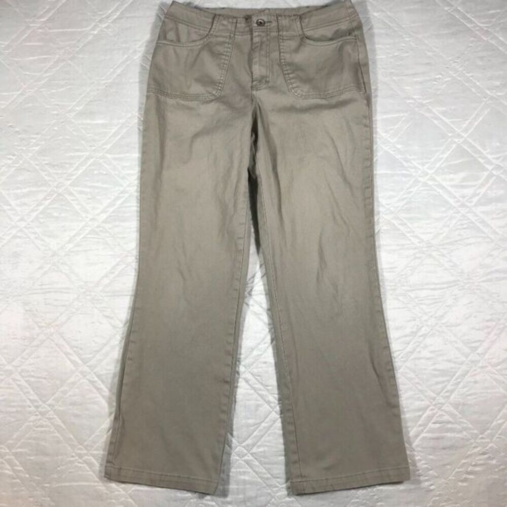French Cuff Wide Leg Khaki pants size 8